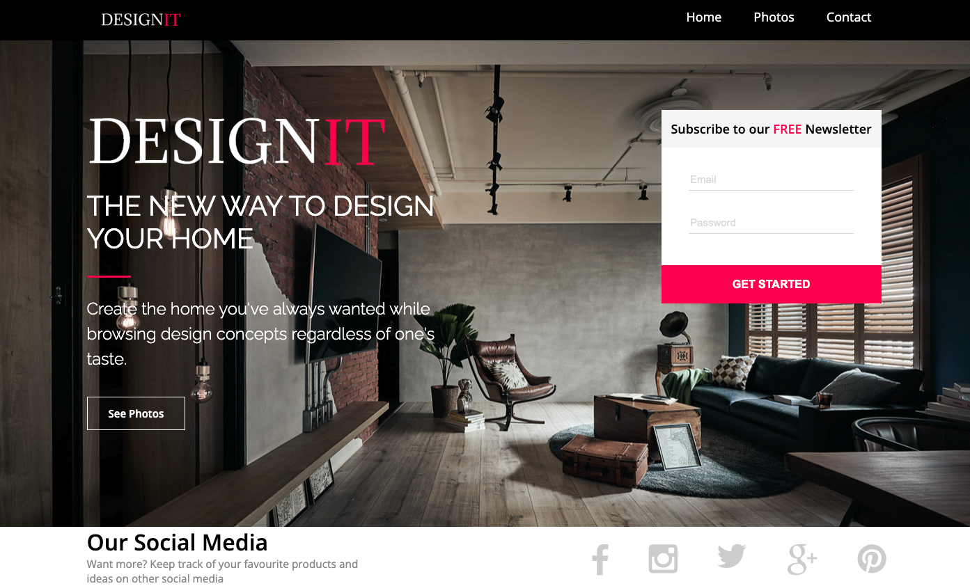 Design IT Homepage - First Big HTML/CSS/JS Project